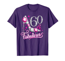 Load image into Gallery viewer, 60 Birthday T-shirt. Sixty and Fabulous tshirt for ladies.
