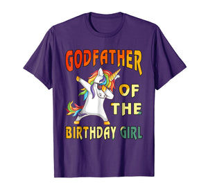 2018-Men-Women- GODFATHER of the Unicorn Birthday Girl T-Shi