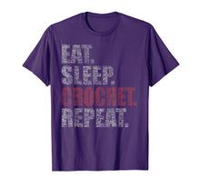 Load image into Gallery viewer, Eat Sleep Crochet Repeat Funny Retro T-Shirt
