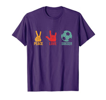 Load image into Gallery viewer, Peace Love Soccer Birthday Soccer Player Gift Soccer Design T-Shirt
