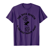 Load image into Gallery viewer, D20 Dice Giveth and Taketh Away Dragon RPG Retro Board Gamer T-Shirt-1278106

