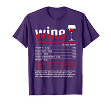 Load image into Gallery viewer, Wine Thanksgiving Food Nutrition Facts Matching Group gifts T-Shirt
