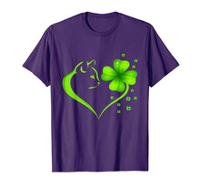 Load image into Gallery viewer, Cat Heart Leaf Irish St. Patrick Day Clover Heart Cat Lover T-Shirt-1034829
