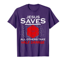 Load image into Gallery viewer, Jesus Saves All Others Take Half Damage Dragon DnD Dice Gift T-Shirt
