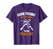Load image into Gallery viewer, Gone fish be back soon to go hunting T-Shirt-256790
