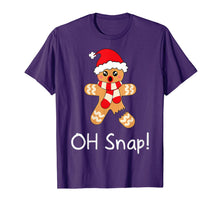 Load image into Gallery viewer, Womens Gingerbread Man Gift Funny Cute Christmas Oh Snap T-Shirt
