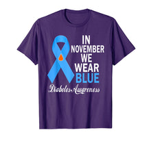 Load image into Gallery viewer, In November We Wear Blue Diabetes Awareness Blue Ribbon T1D T-Shirt
