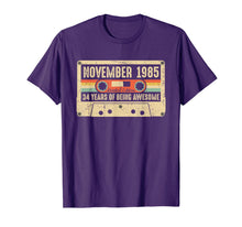 Load image into Gallery viewer, Vintage November 1985 34th birthday Gift Retro Cassette Tape T-Shirt
