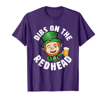 Load image into Gallery viewer, Dibs On The Redhead Saint Patrick's Day Funny Leprechaun T-Shirt-1073017
