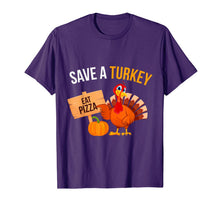 Load image into Gallery viewer, Save A Turkey Eat Pizza Funny Thanksgiving Turkey Pizza T-Shirt
