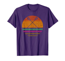 Load image into Gallery viewer, Vintage Retro Lacrosse Player Silhouette Sun Gift T-Shirt
