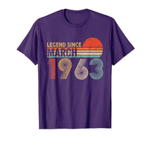 Load image into Gallery viewer, 57th Birthday Gift 57 Years Old Legend Since March 1963 T-Shirt-943446
