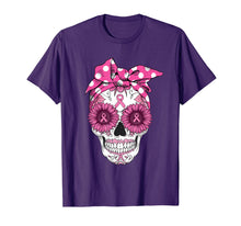 Load image into Gallery viewer, Pink Sugar Turban Skull Breast Cancer Awareness Gifts T-Shirt
