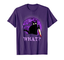 Load image into Gallery viewer, What Murderous Cat Holding Knife Funny Halloween Costume T-Shirt
