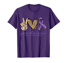 Load image into Gallery viewer, Peace - Love - Cure Crohn and Colitis Awareness Gift T-Shirt-1179952
