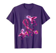 Load image into Gallery viewer, Hummingbird Flower Pink Ribbon Breast Cancer Awareness T-Shirt
