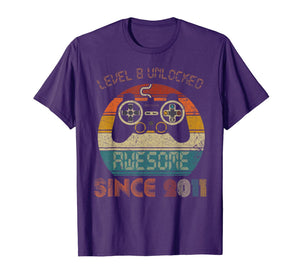 Video Game 8th Birthday Shirt Gamer Kids Youth 8 Years Old T-Shirt