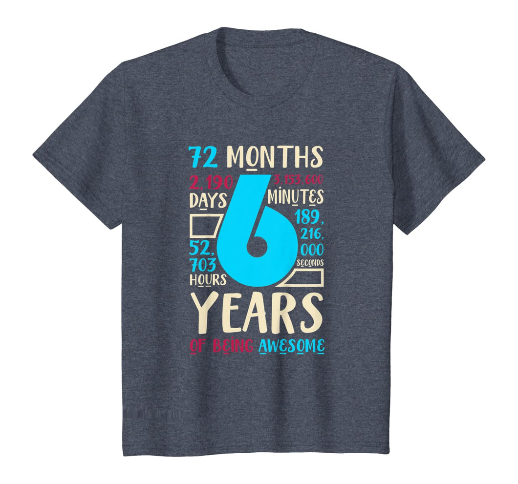 6th Birthday Gift Son Daughter Age Six 6 Year Old Boys Girls T-Shirt
