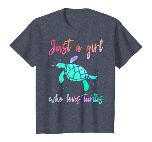 Kids Watercolor Just A Girl Who Loves Turtles Shirt Sea Turtle T-Shirt