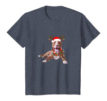 Load image into Gallery viewer, American Pitbull Terrier Reindeer Christmas Lights Funny T-Shirt
