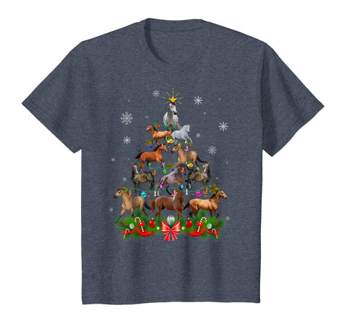 Horse Christmas Tree Lights Funny Horse Xmas Gift T-Shirt