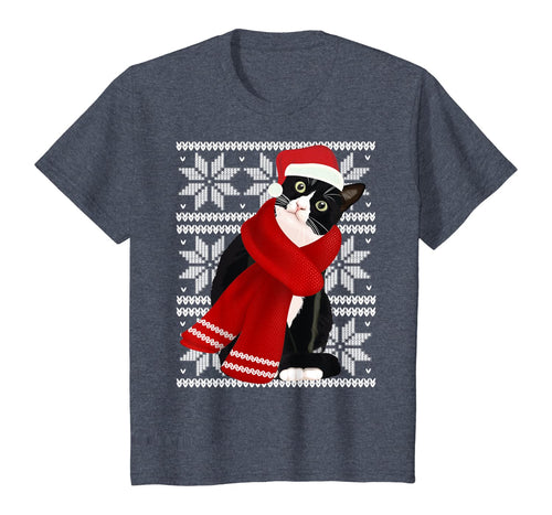 Ugly Christmas Black Cat Santa Hat Scarf Holiday Cute Gift T-Shirt
