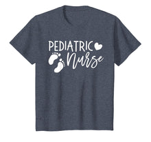 Load image into Gallery viewer, Pediatric Nurse PEDS Shirt Footprints Nursing Student PICU
