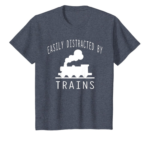 Easily Distracted By Trains T-Shirt Hobby Train Lover Gifts