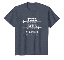 Load image into Gallery viewer, Fencing T-Shirt - Foil Saber Epee Definition Shirt
