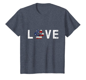 I Love Dogs & Cats American Flag Paw Print Dog & Cat T Shirt