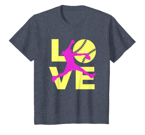 LOVE Softball Teen Girls Women T-shirt