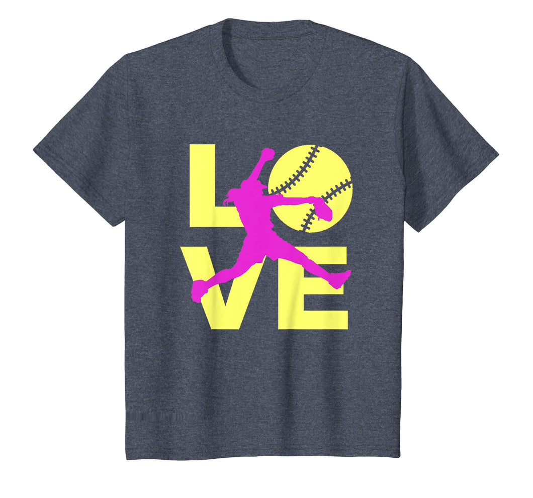 LOVE Softball Teen Girls Women T-shirt