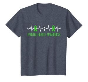 Green Ribbon Heart Beat - Mental Health Awareness T-shirt