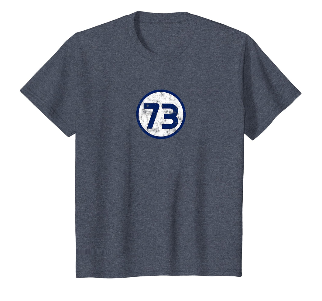 Sheldon Nerdy Number 73 Blue Circle T-shirt