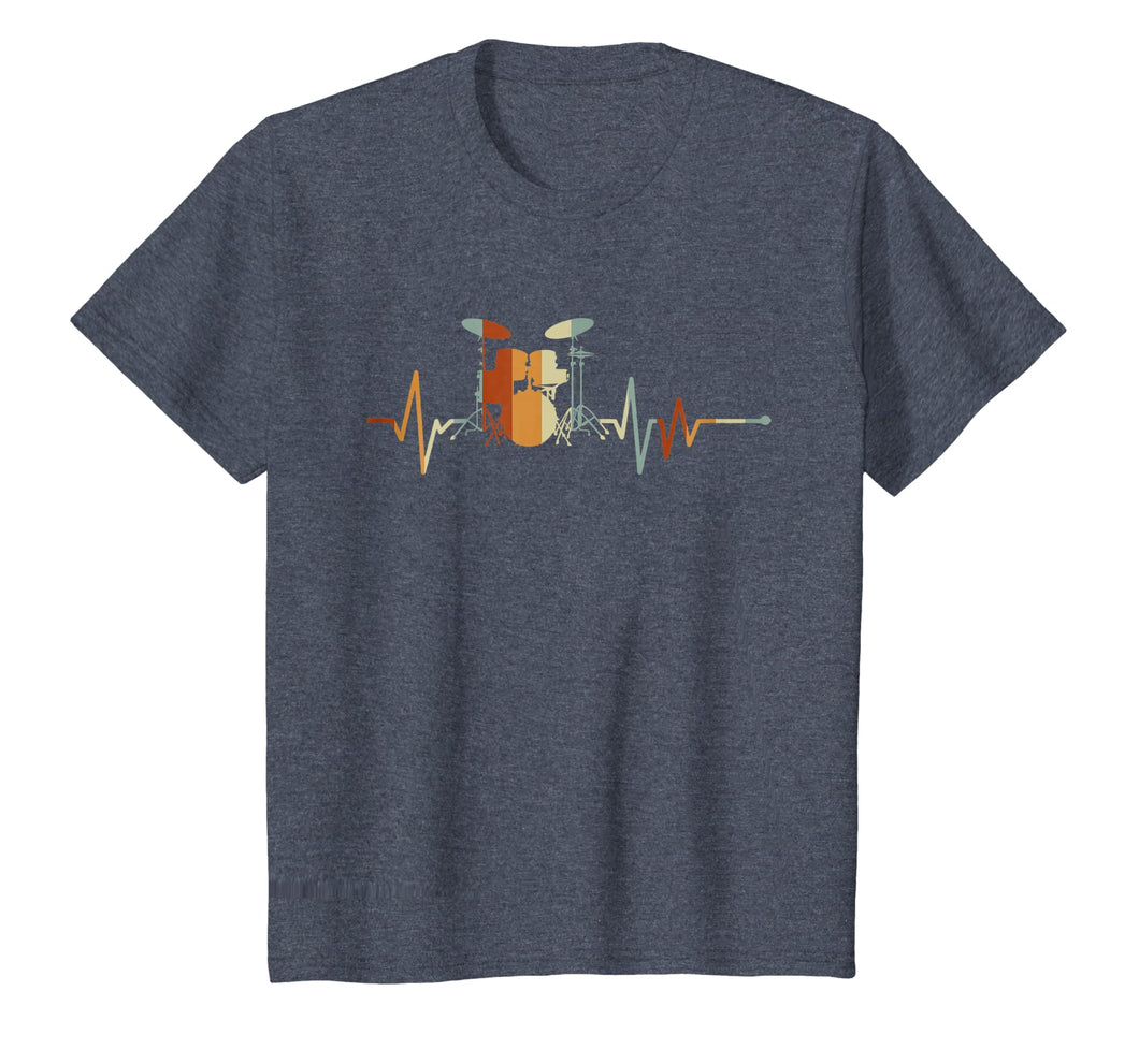 Vintage Drum Heartbeat T-shirt Funny Drummer Gift