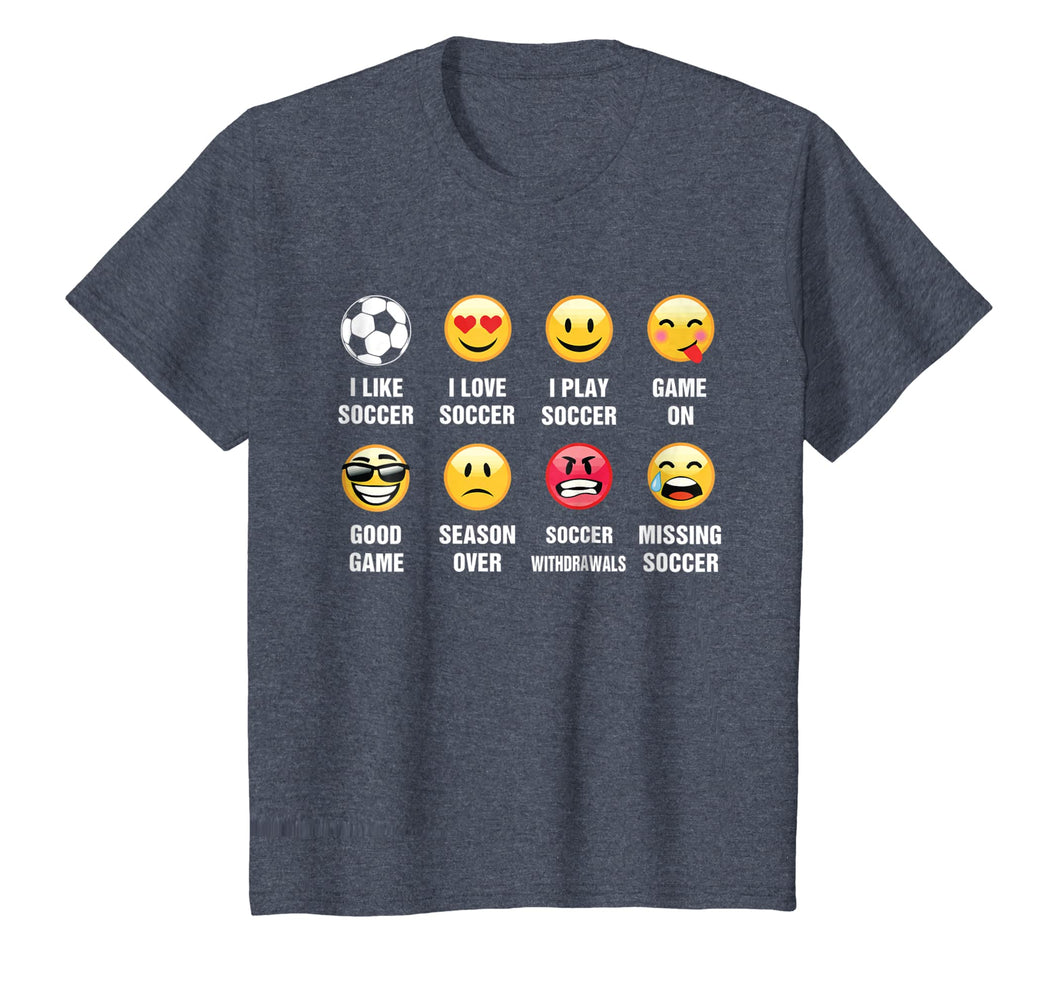 I Love Soccer Shirt Emojis Emoticons Funny Graphic Shirt