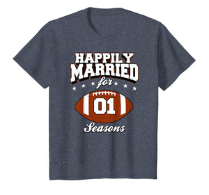 1 Years Wedding Anniversary T-Shirt Football Couple Gift