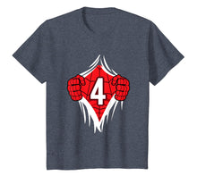 Load image into Gallery viewer, Superhero Birthday Shirt 4 Year Old Tshirt Girls Boys Comic
