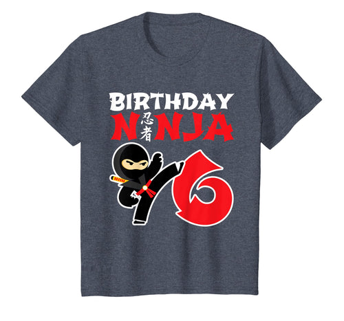 Kids Birthday Ninja Shirt - 6 Year Old Ninja Birthday Party Theme
