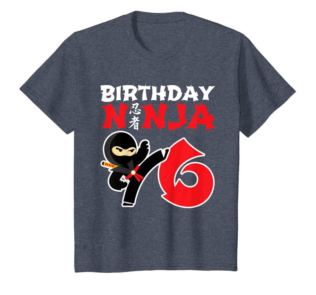 Kids Birthday Ninja Shirt - 6 Year Old Ninja Birthday Party Theme