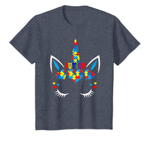Load image into Gallery viewer, Autism Awareness Unicorn With Colorful Puzzle Tshirt
