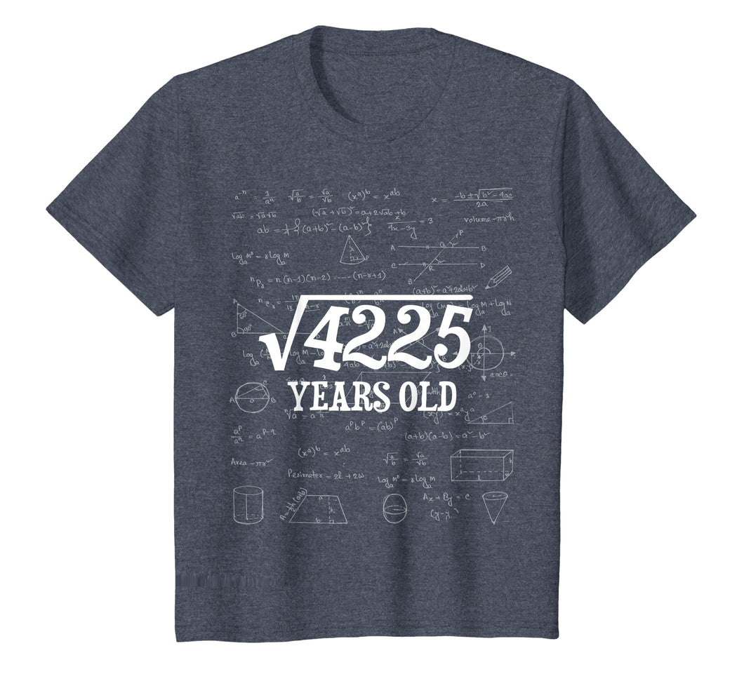 65th Birthday Gift Tshirt - Square Root of 65 Years Old Men