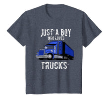 Load image into Gallery viewer, Kids Semi Truck T Shirt Gift Just a Boy Who Loves Trucks
