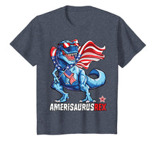Load image into Gallery viewer, Dinosaur 4th of July T shirt Kids Boys Men Amerisaurus T Rex
