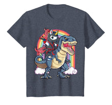 Load image into Gallery viewer, Ninja Unicorn Riding Dinosaur T rex Shirt Boys Girls Kids
