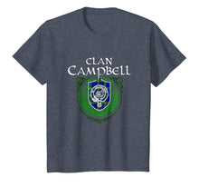 Load image into Gallery viewer, Campbell Surname Scottish Clan Tartan Crest Badge T-shirt
