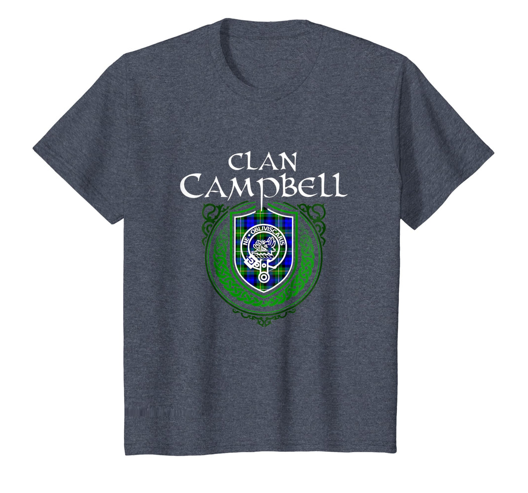 Campbell Surname Scottish Clan Tartan Crest Badge T-shirt