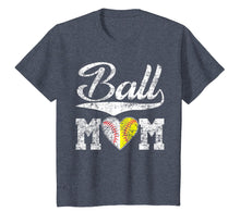 Load image into Gallery viewer, Ball Mom TShirts Funny Softball Baseball Heart Mothers Day
