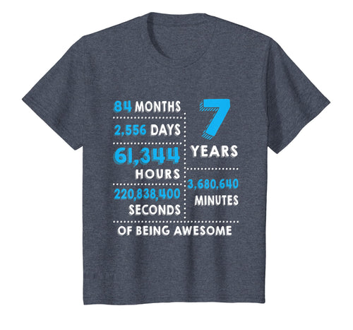 7th Birthday Gift T Shirt 7 Years Old Being Awesome Tee
