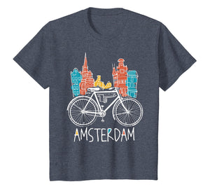 Amsterdam T-Shirt Retro Netherlands Bicycle Bike Gift